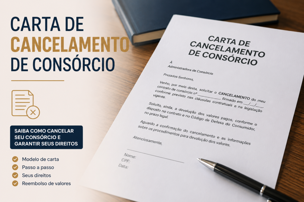 modelo carta de cancelamento de consórcio